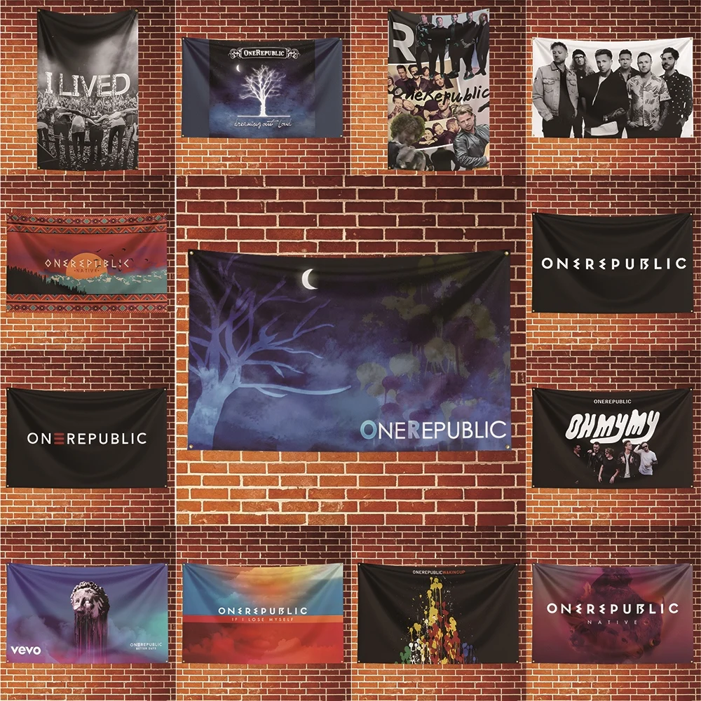 OneRepublic Music Flag Banner For Fan Cave Watch Party Tailgate Gathering Indoor Outdoor Backyard Home Festival Ornament Supply