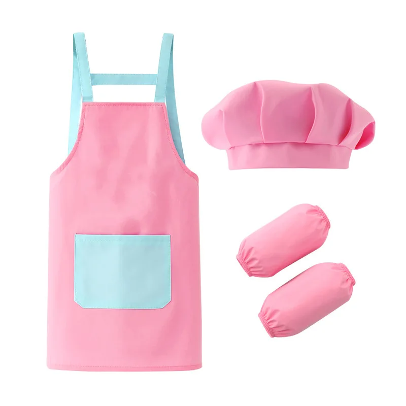 

Детский водонепроницаемый фартук и шапка шеф-повара для рисования и каллиграфии, большой художественный халат для мальчиков и девочек