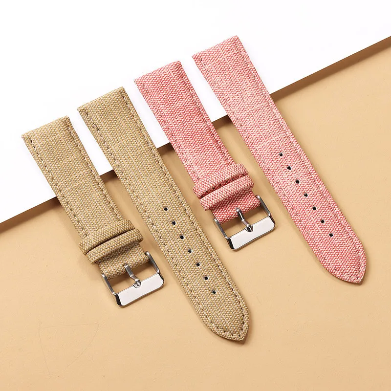 Denim Nylon Watch Strap 10mm 12mm 14mm 16mm 18mm 20mm 22mm Canvas Watch Band for Women Men Universal Wristband for Huawei GT