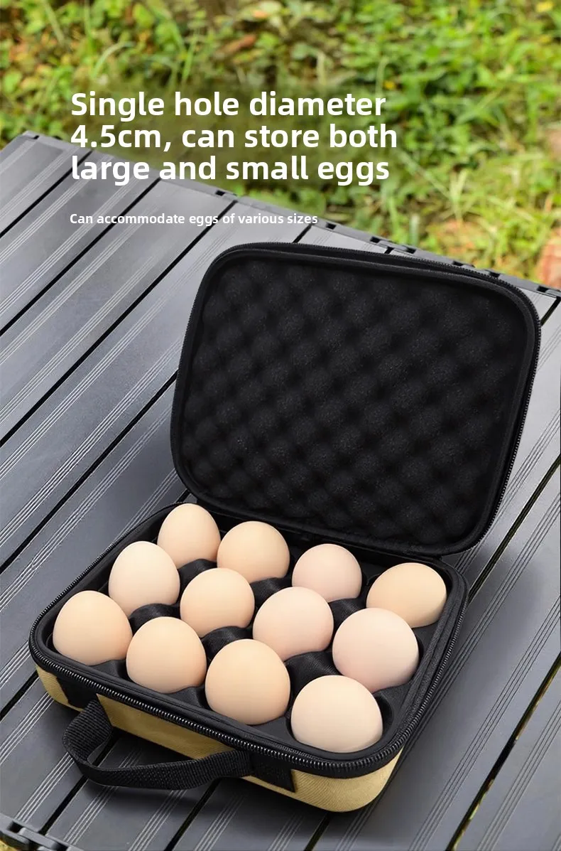 1×EVA Camping-Eier-Aufbewahrungsbox, tragbarer, stoßfester Eier-Tragekoffer, 6/12 Fächer, bruchsicher, für Reisen, Picknicks, Outdoor-Wanderungen, Eierhalter – Detail 8