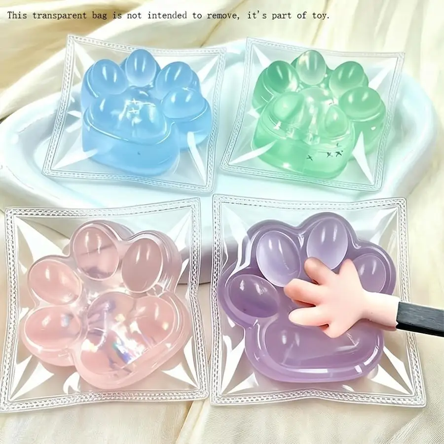 1/5/10/20/50/100pcs Taba Squishy Cat Paw, 4 Style Fufu Fidget Squeeze Toys, Cute Kawaii Sticky Squish, Stress Anxiety Relief Sof