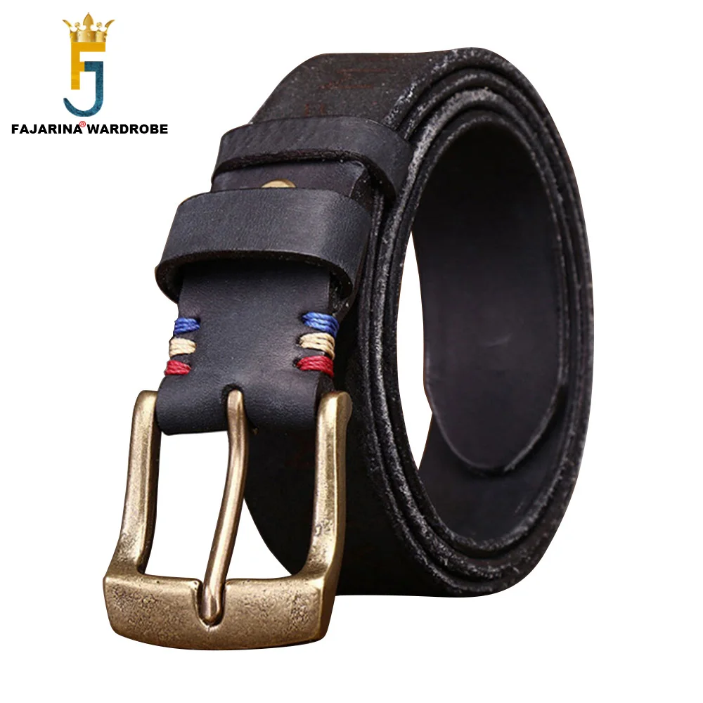 

FAJARINA Retro Style Personalized Trendy Carved Leather Belt for Men 3.8cm Wide