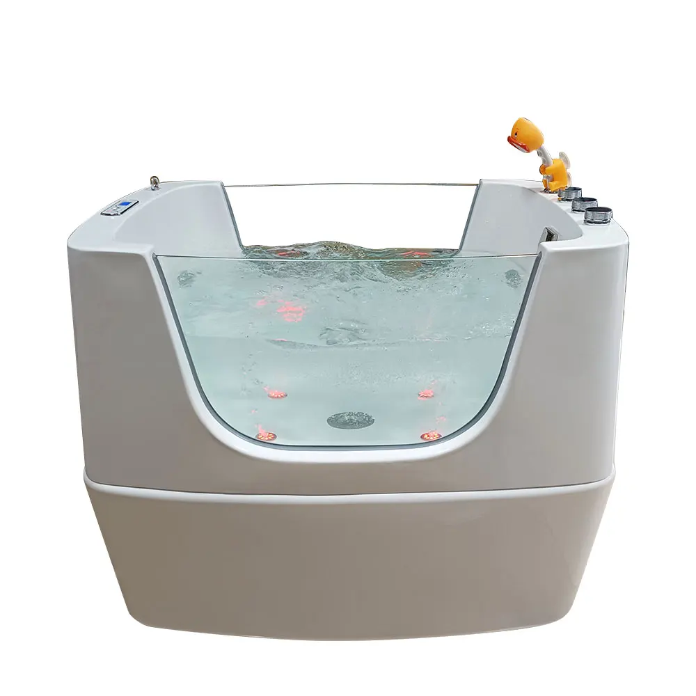 

New Arrival Dog Grooming Pet Bathtub Pet Spa LED Whirlpool Acrylic Bubbles Freestanding Massage Pet Bathtub