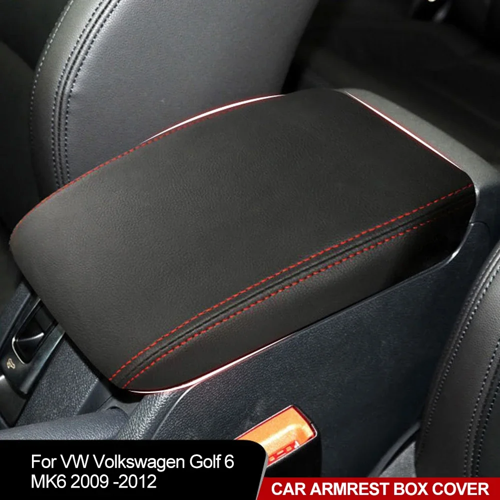 Car Armrest Box Center Console Lid Armrest Cover Interior Accessories PU Leather Cover For VW Volkswagen Golf 6 MK6 2009 -2012