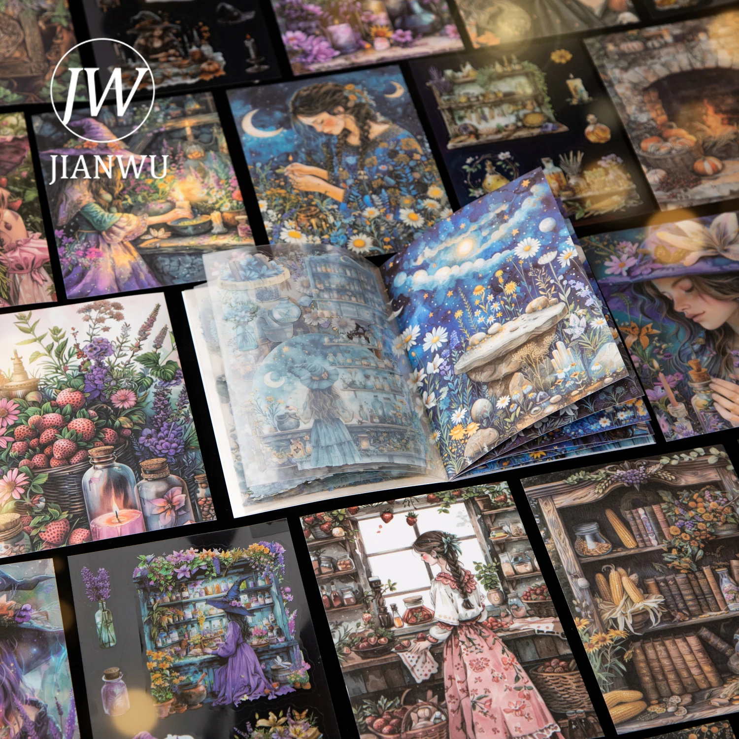 

JIANWU Magic Medicine Cabinet Series винтажный цветок персонаж пейзажный материал наклейка для коллажа креативный журнал канцелярские принадлежности