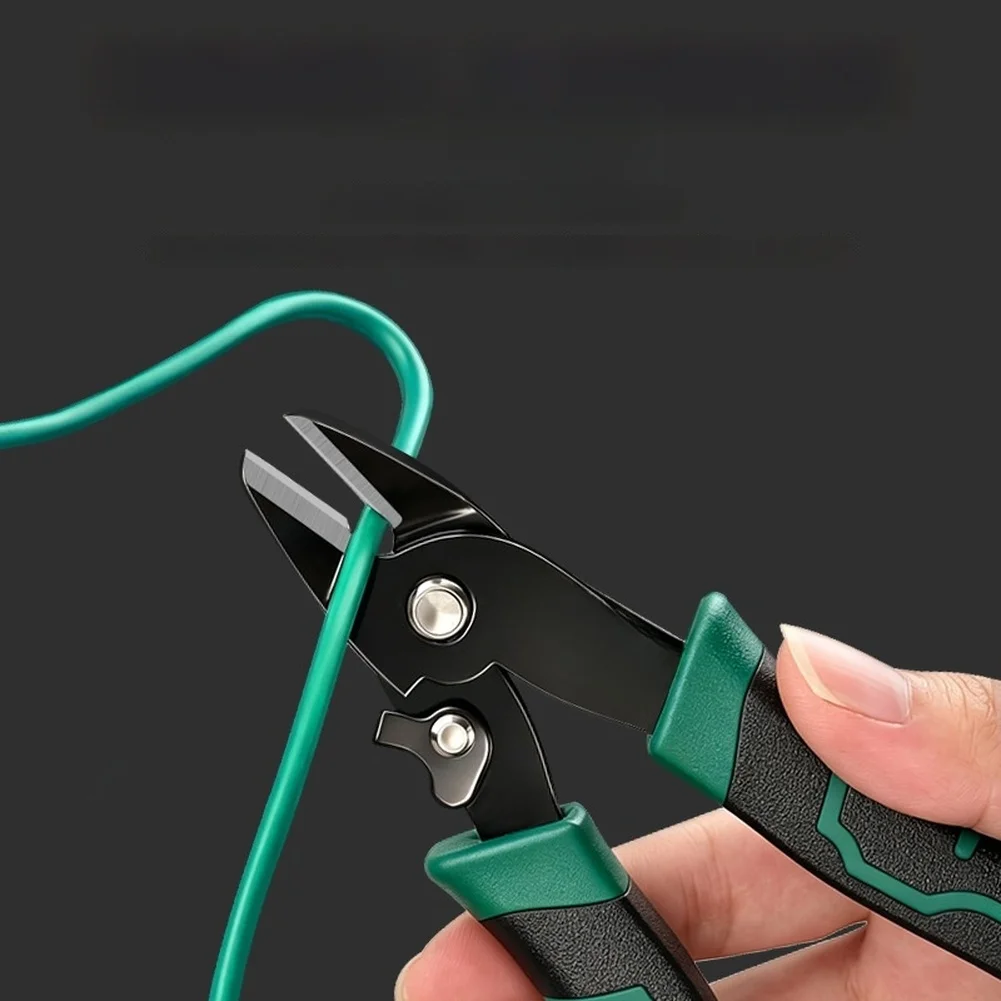 6Inch Precision Wire Cutters Manganese Steel Diagonal Pliers For Electronic Repair Copper Trimming DIY Making Green Handle