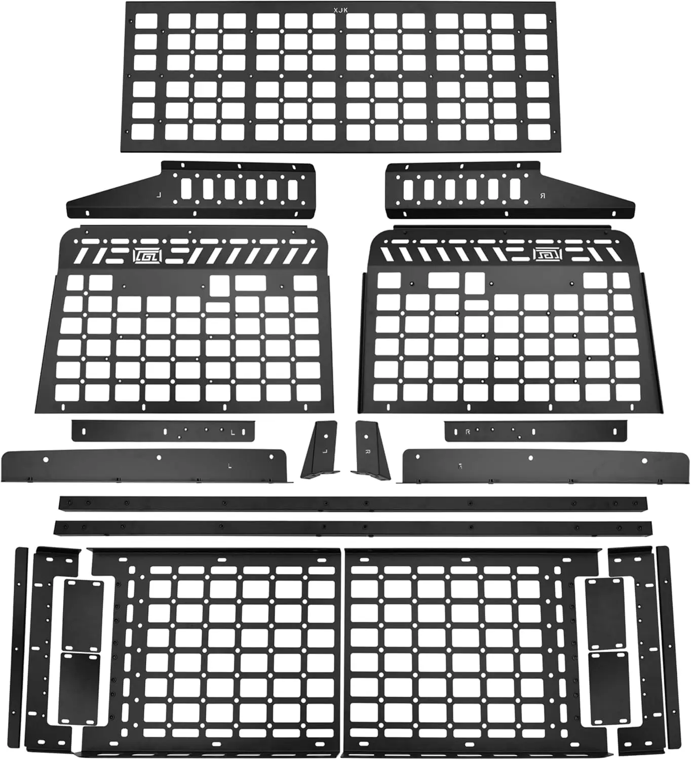 Trunk MOLLE PANEL Organizer Shelf Cargo Storage Debris Racks For Jeep Wrangler JL Hardtop 4-Door 2018-2025