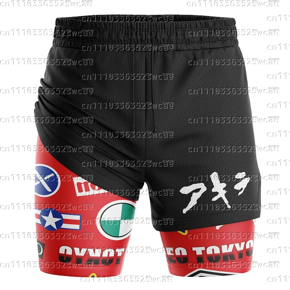 Bandai Brand Anime Retro Trend Akira Theme Summer 2-in-1 Sports Shorts New Product Family Matching