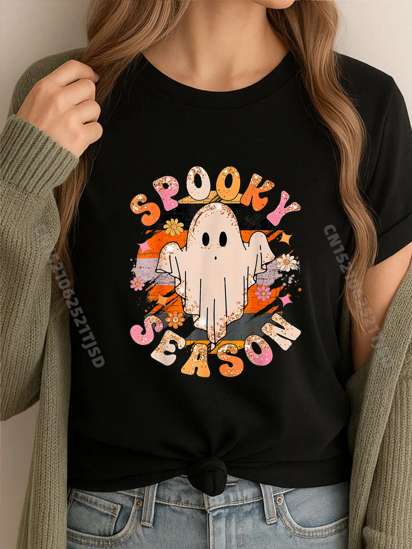 

Groovy Spooky Season Ghost Хэллоуин Дизайнерская футболка Мужские подарки Geek