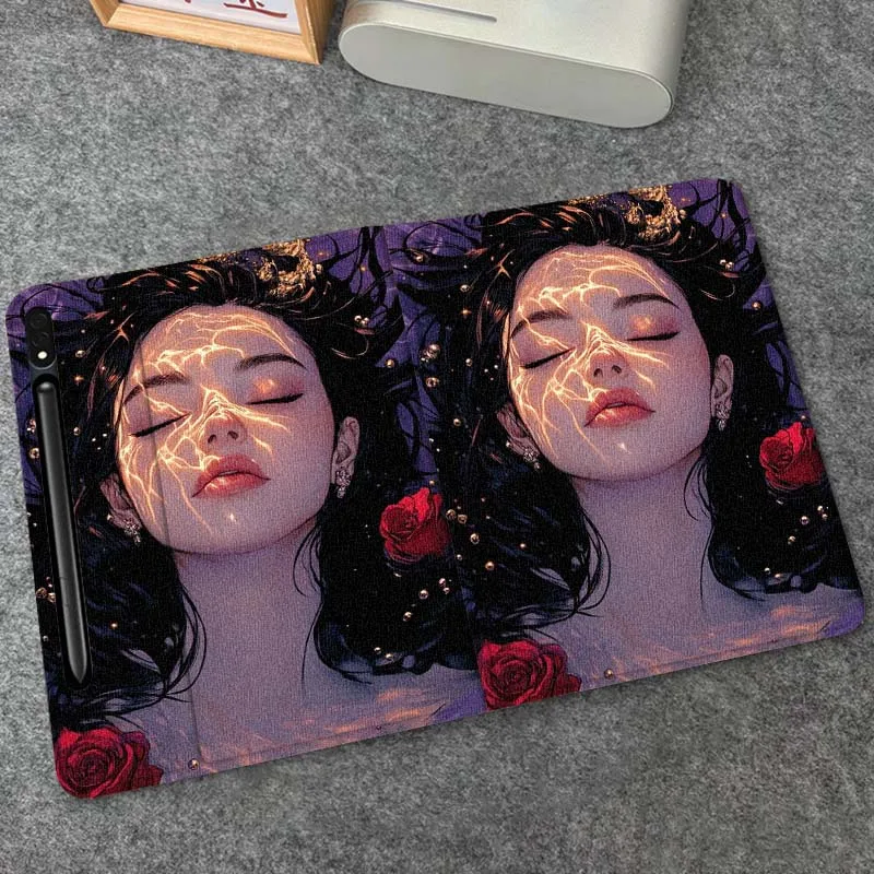 

Flower Beautiful Art Girl For Samsung Galaxy Tab S9 S10 S6 S7 S8 FE Plus Lite Inch Foldable Cover Tablet Case