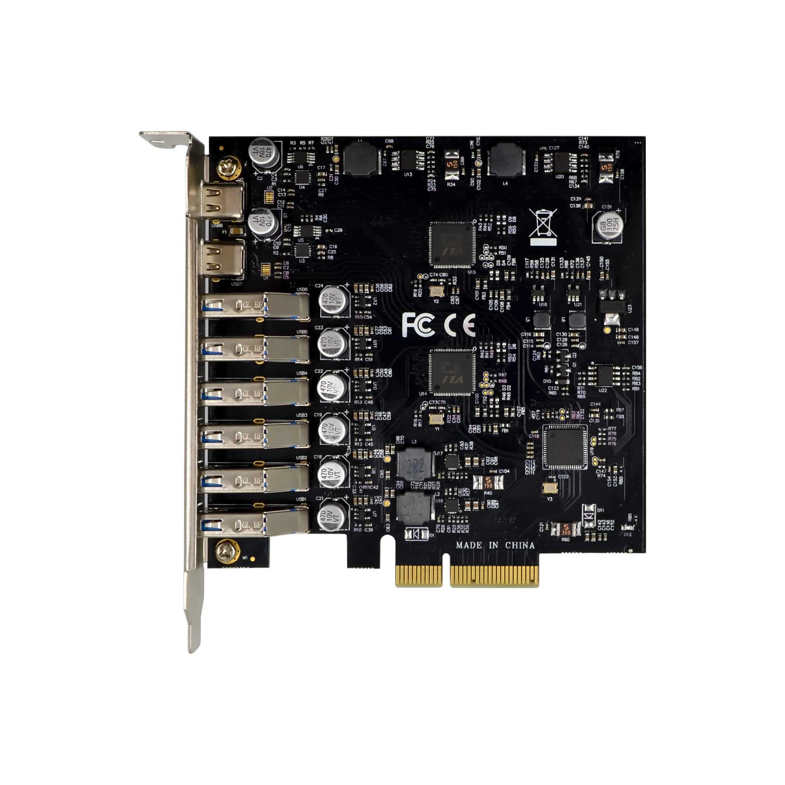 Sunweit ST657 ASM3142 10Gbps USB3.1 Gen 2 Tipo A + C Placa de Expansão USB3.1 PCI Express Placa Controlador