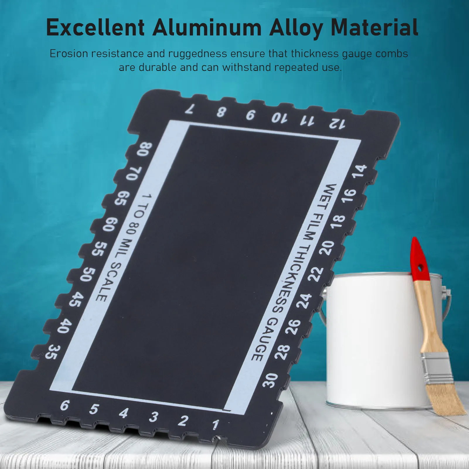 Thickness Gauge Comb Aluminium Alloy Dual Sided Wet Film Thickness Gauge Card for Painting Wet Film Thickness Gauge Comb