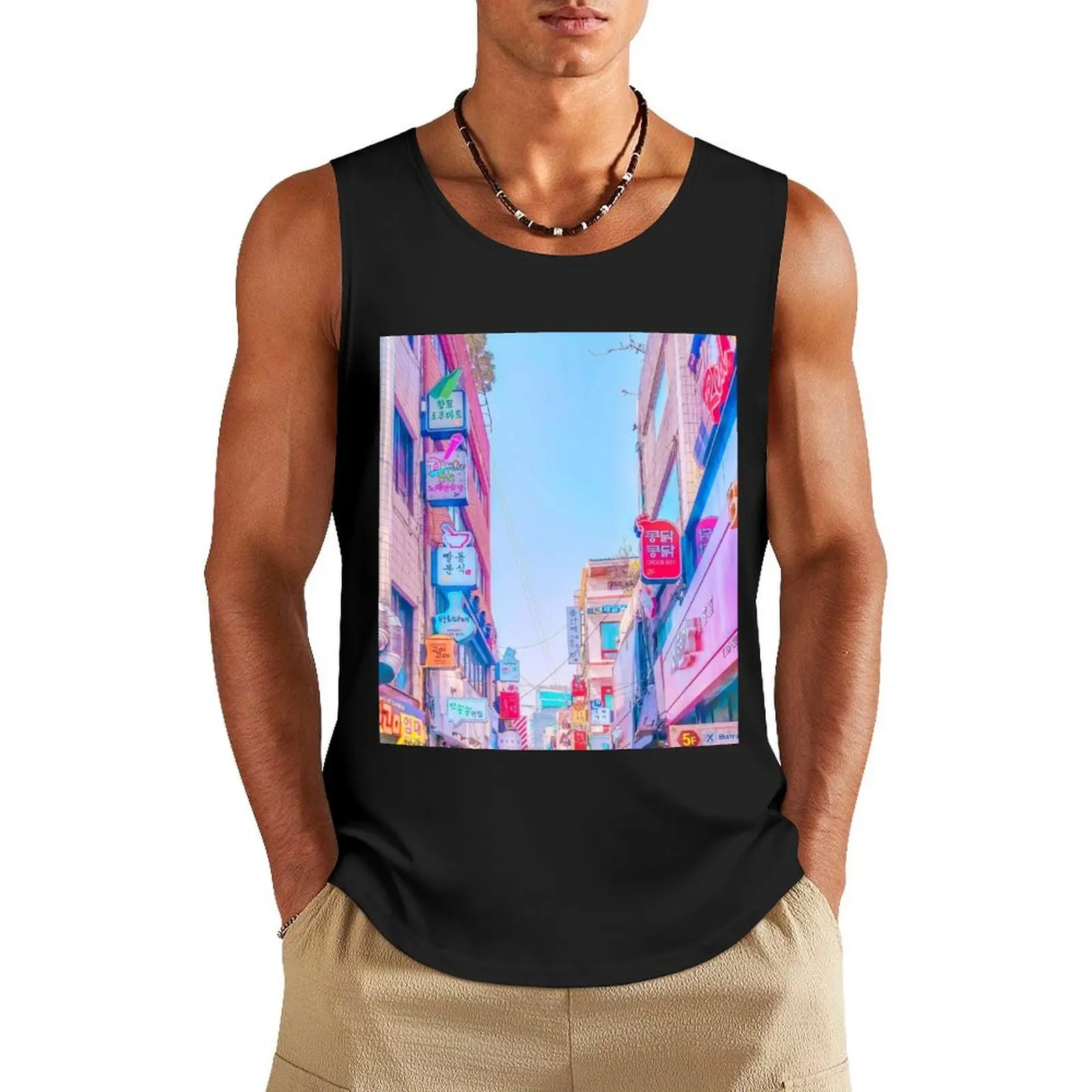 

Anime Seoul Tank Top basketball gym shirts T-shirt sports