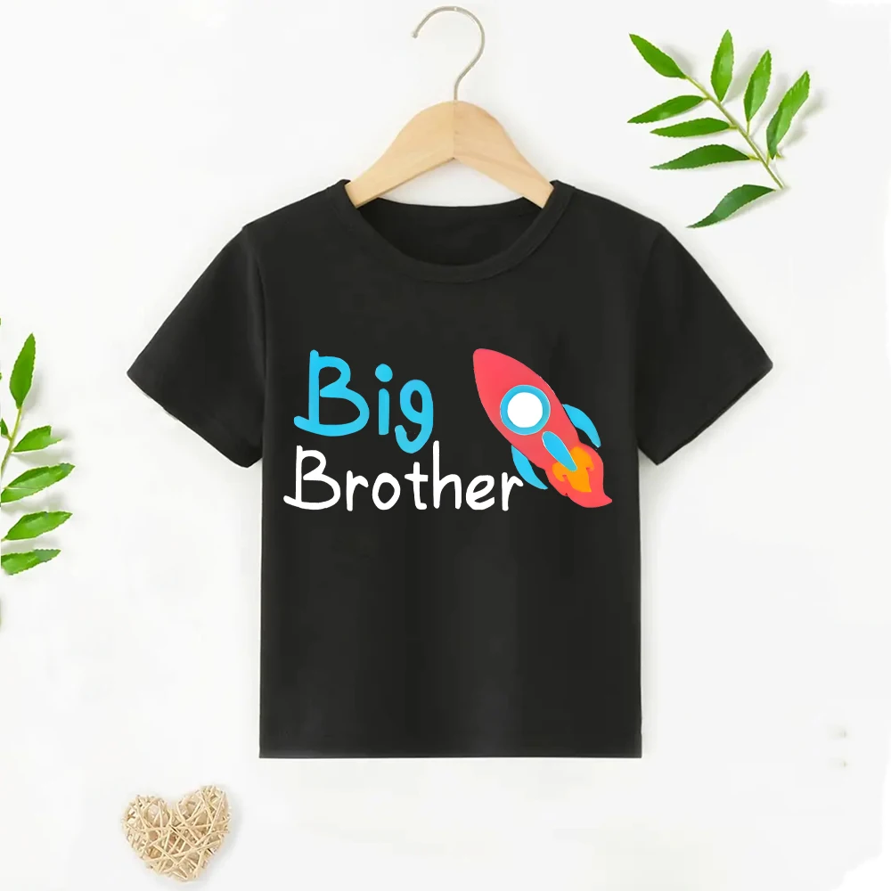 

Funny Casual Loose Boys Kids T-shirts Big Brother Pattern Printed Tee Tops Short Sleeve Crew Neck Top Summer Spring Clothing