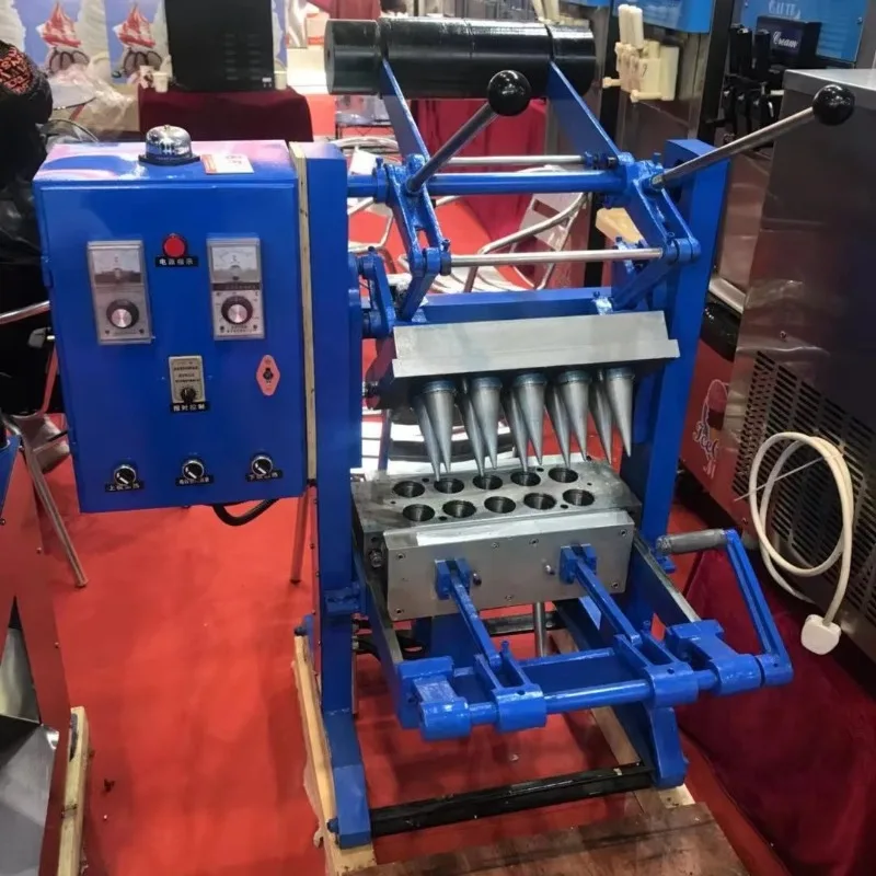 

OME 10 Molds Ice Cream Cone Machine Manual Ice Cream Waffle Cone Maker Industrial Use Different Shape Ice Cream Sugar Cone Wafer