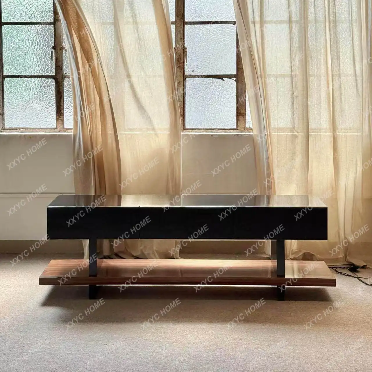 

Old money style art exhibition shooting bench high-end clothing store shooting bench for home living room sofa art bench cabinet