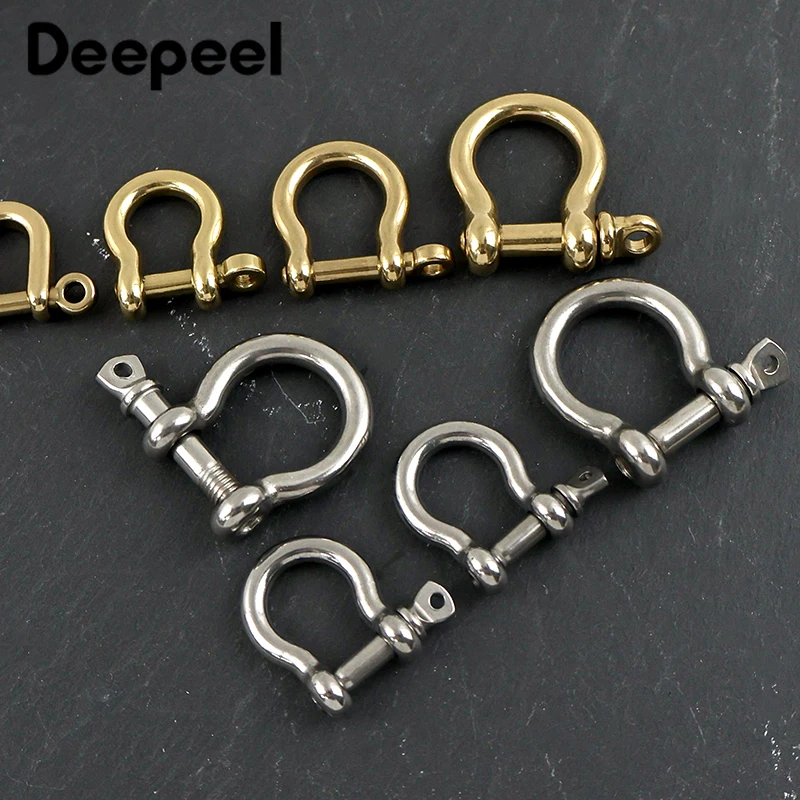 

2/5Pcs 6-10mm Metal Bow U Shackle Buckle Handbag Luggage D Ring Clasp Bag Strap Adjust Detachable Buckles Hardware Accessories