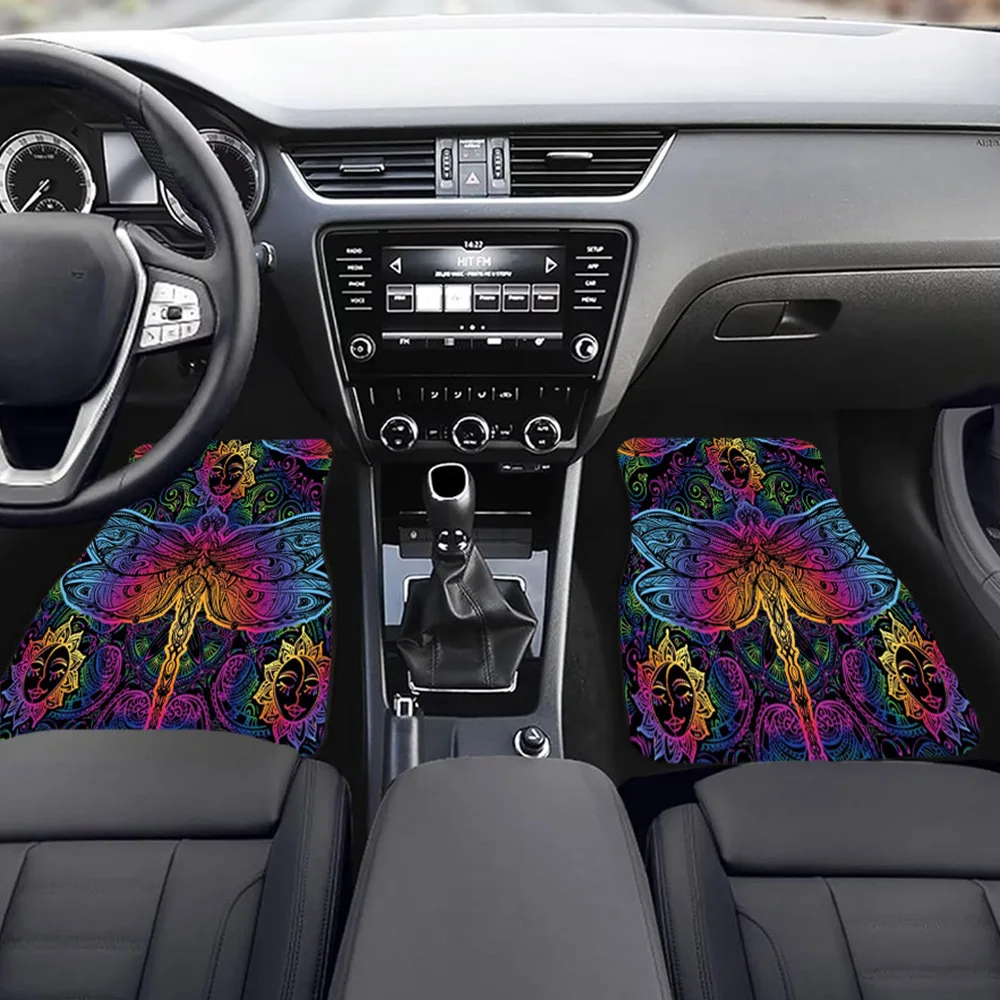 Dragonfly Print Car Seat Floor Mats Front And Rear Seat Floor Mat Dustproof Pad Car Floor Mat Non-slip Decorative Foot Mat Seat