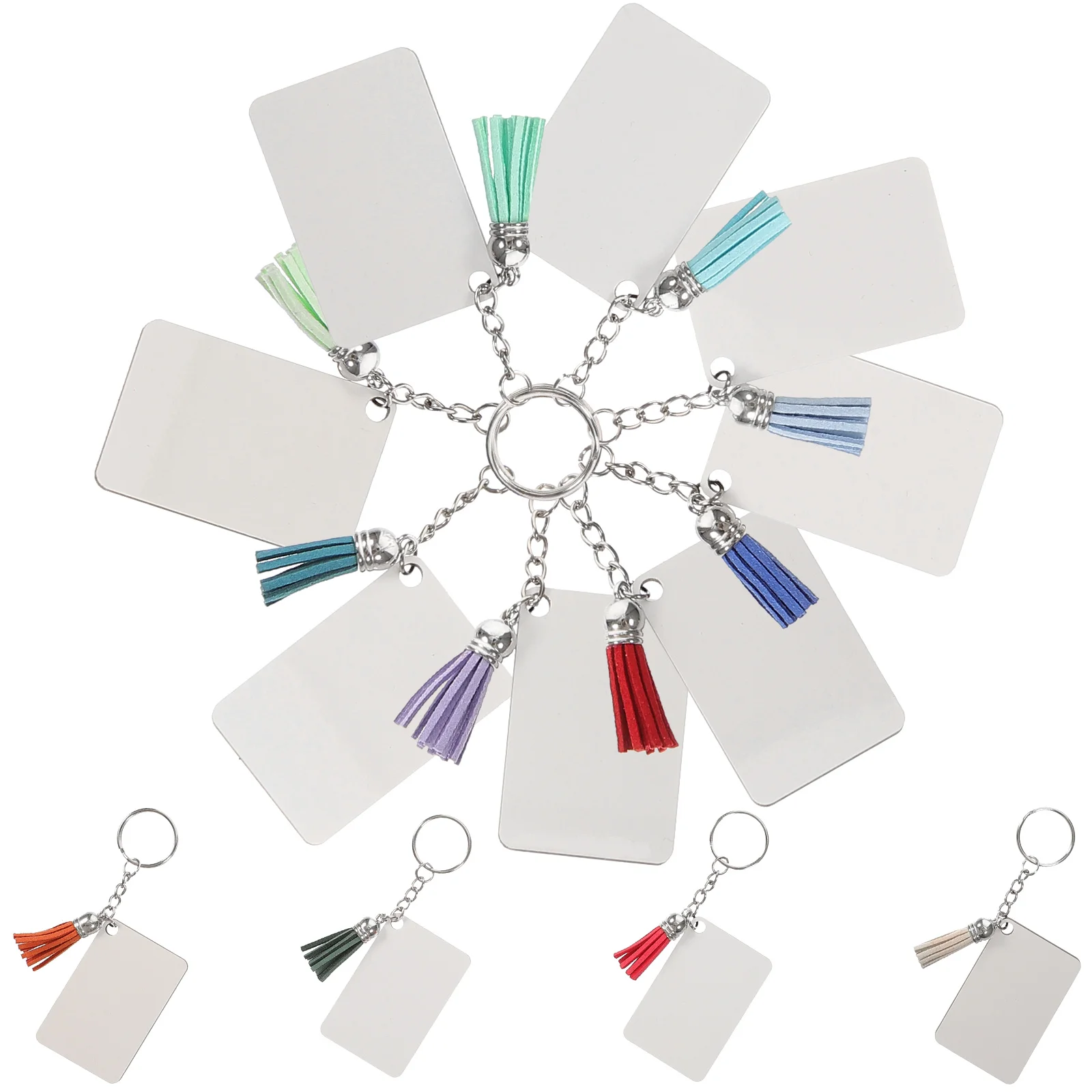 20-set handwerk sleutelhangers blanco diy kwastjes sleutelhanger materiaal voor sublimatie ambachten warmteoverdracht hanger decoratief