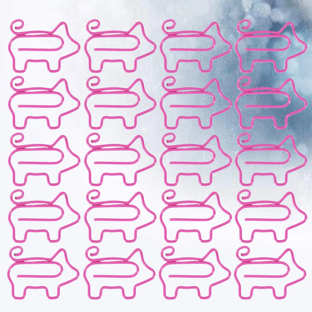 

40 Pcs Paper Clips Pig Shapled Office Stationery Cute Overmolding Pigs Desk Accessories