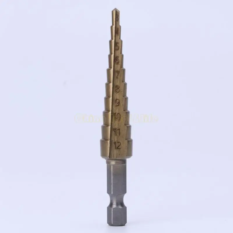 57QF HSS Bước được bao phủ Bộ 1/4 Shank 3-12mm Công cụ cắt công cụ