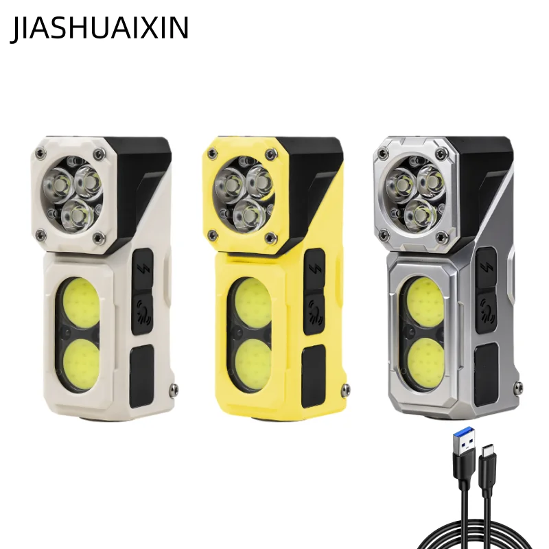 

Новый многофункциональный поясной фонарь-клипса с цифровым дисплеем, USB-зарядкой, индукционный портативный налобный фонарь с углом освещения 90° ° Складная головка
