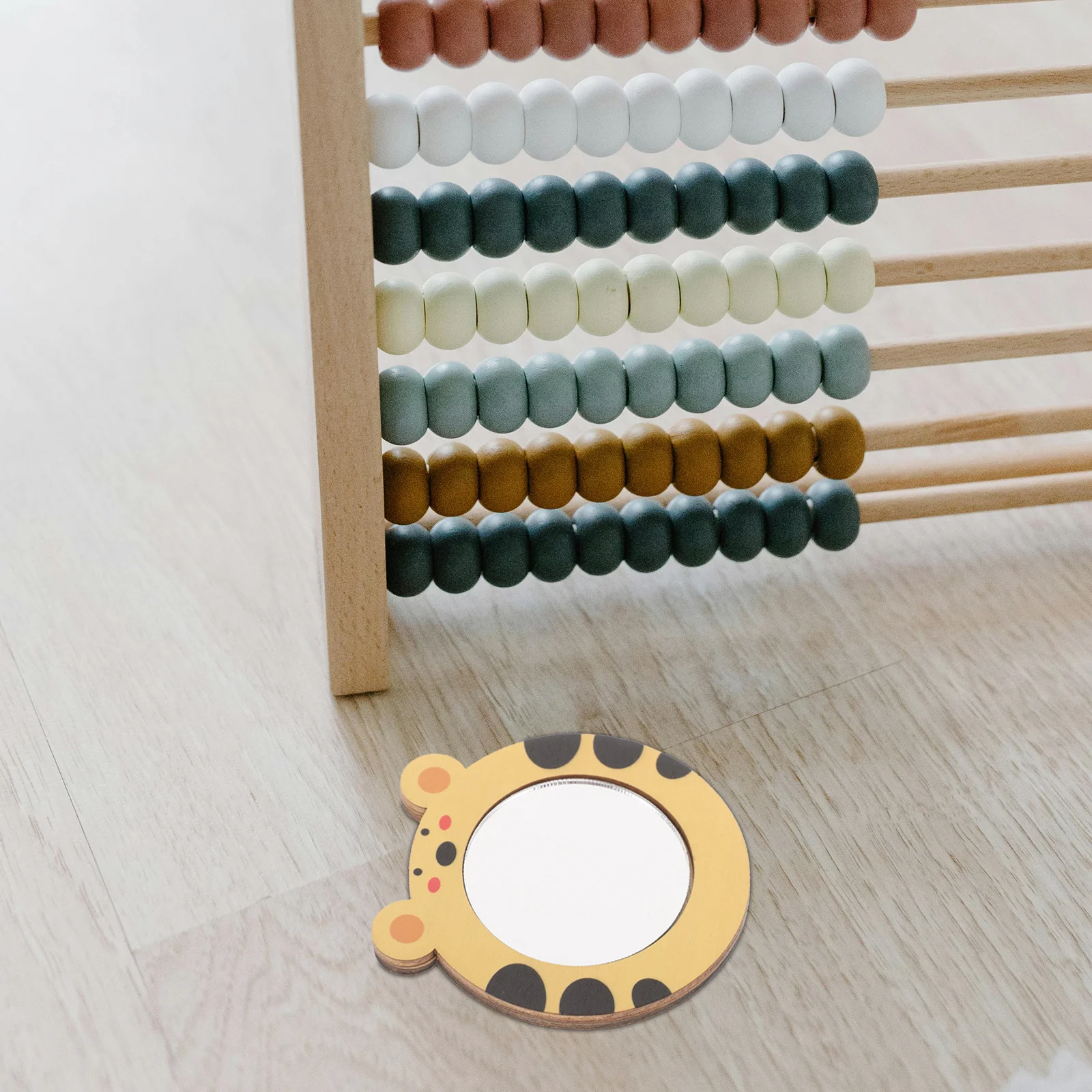 DIY 귀여운 나무 소형 손거울 어린이 유아 교육용 공예 초기 학습 창의적 선물 유치원 안전 거울