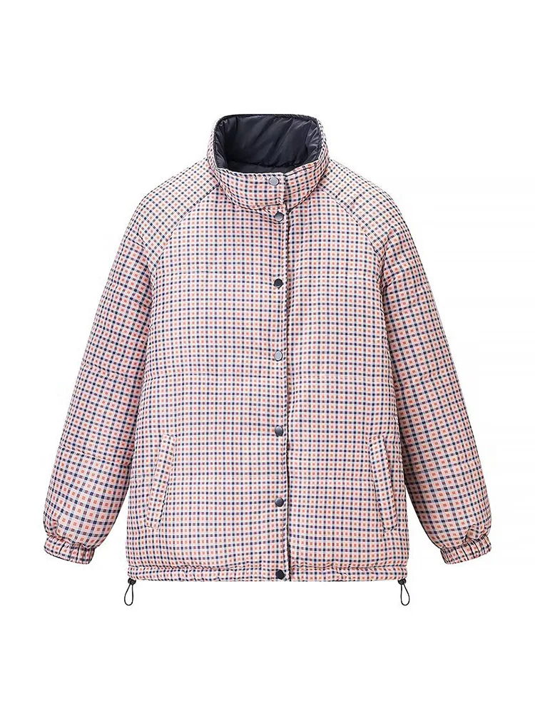 

HH зимнее женское модное однобортное пальто с карманами и длинными рукавами на шнурке, женская уличная двусторонняя хлопковая куртка на молнии