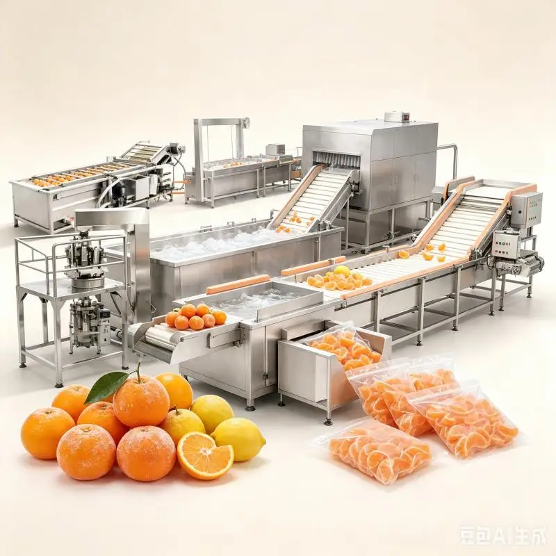Customized Fruit Vegetable Freezing Production Line IQF Tunnel Freezer Machine High Output Food Processing Solution