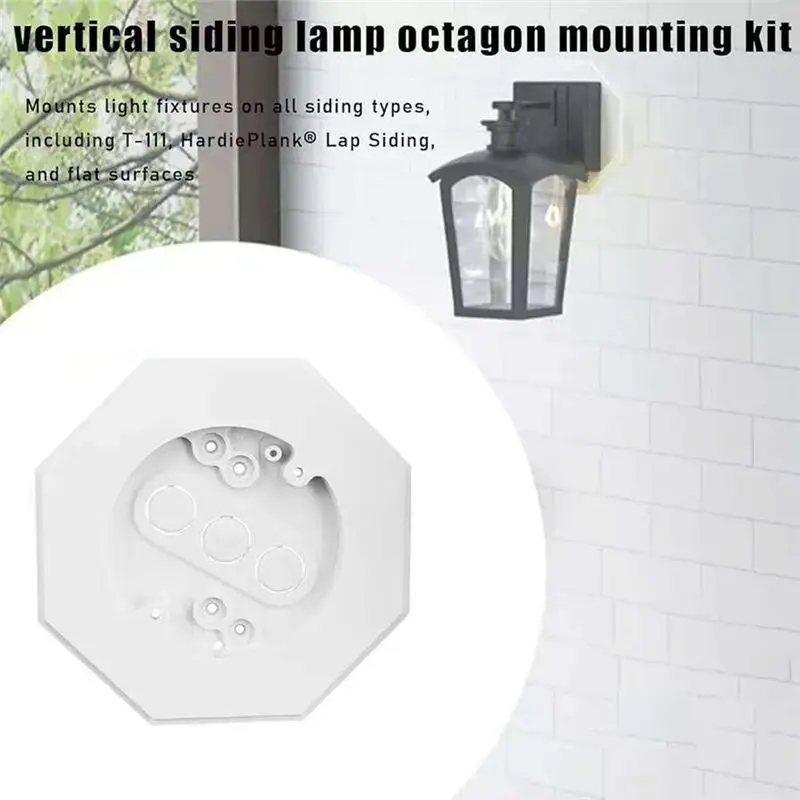 AT05-Siding Mounting Block Vertical Siding Lamp Octagon Mounting Kit Siding Mounting Block Replace 8161