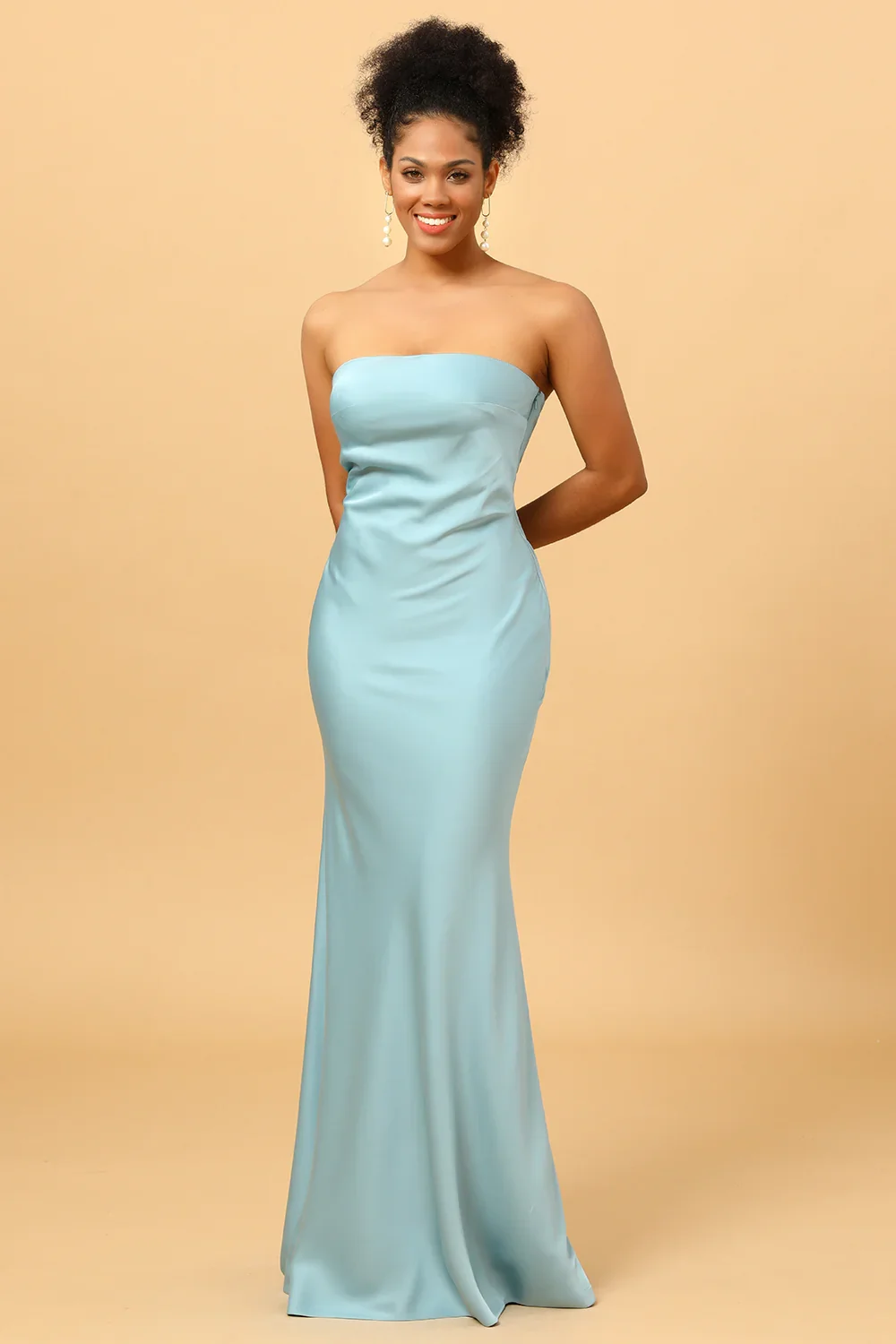 High Quality Customized Strapless Sleeveless A-line Blue Elegant Dress Women for Wedding Party Kleider Damen Elegant فساتين Robe
