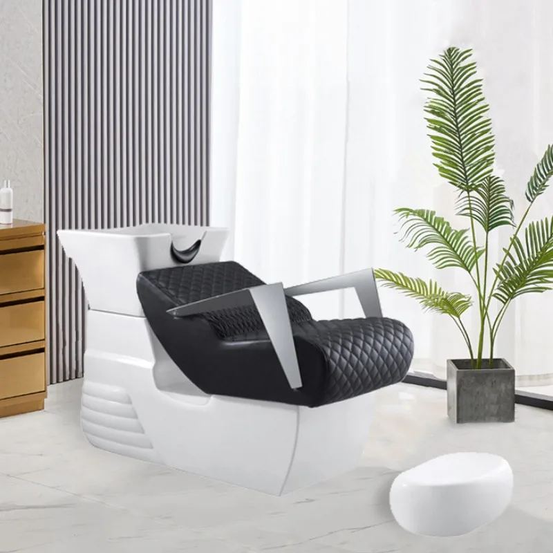 

Internet celebrity shampoo bed hairdressing barber shop new Chinese semi-reclining bed