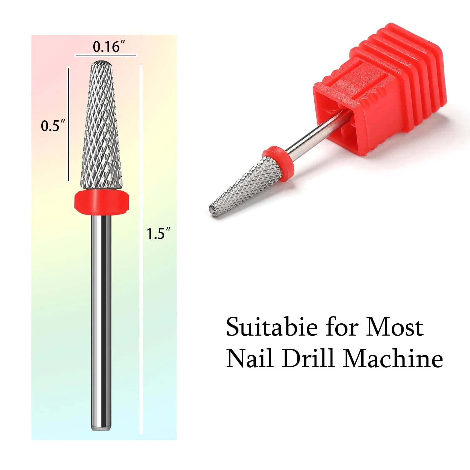 Tungsten Carbide Nail Drill Bits,3/32'' Efile Electric Cuticle Bits, Two Way Manicure Polishing Art Remove Acrylic Cuticle Safet