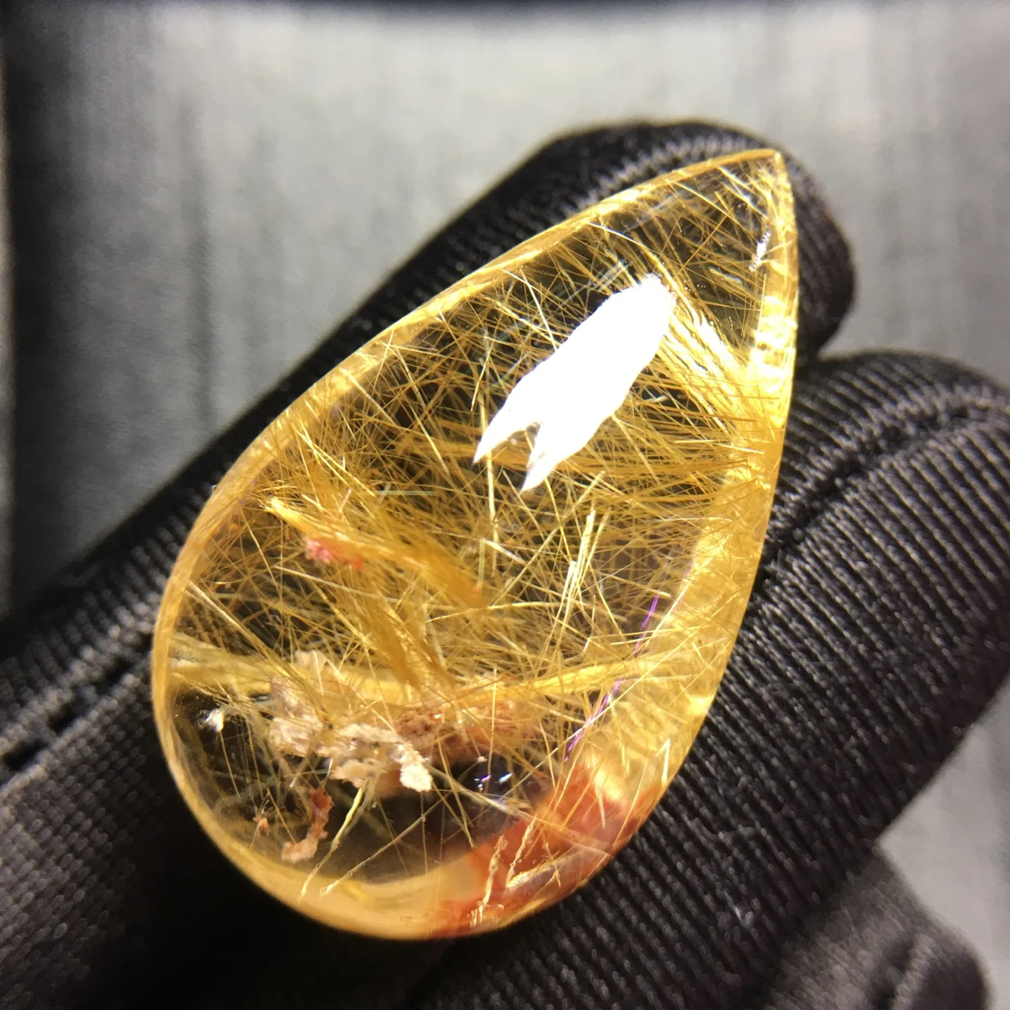 

Necklace Pendant Natural Gold Rutilated Quartz For Women Men Brazil Wealth Healing Crystal 36mm Gemstone Beads Jewelry AAAAA