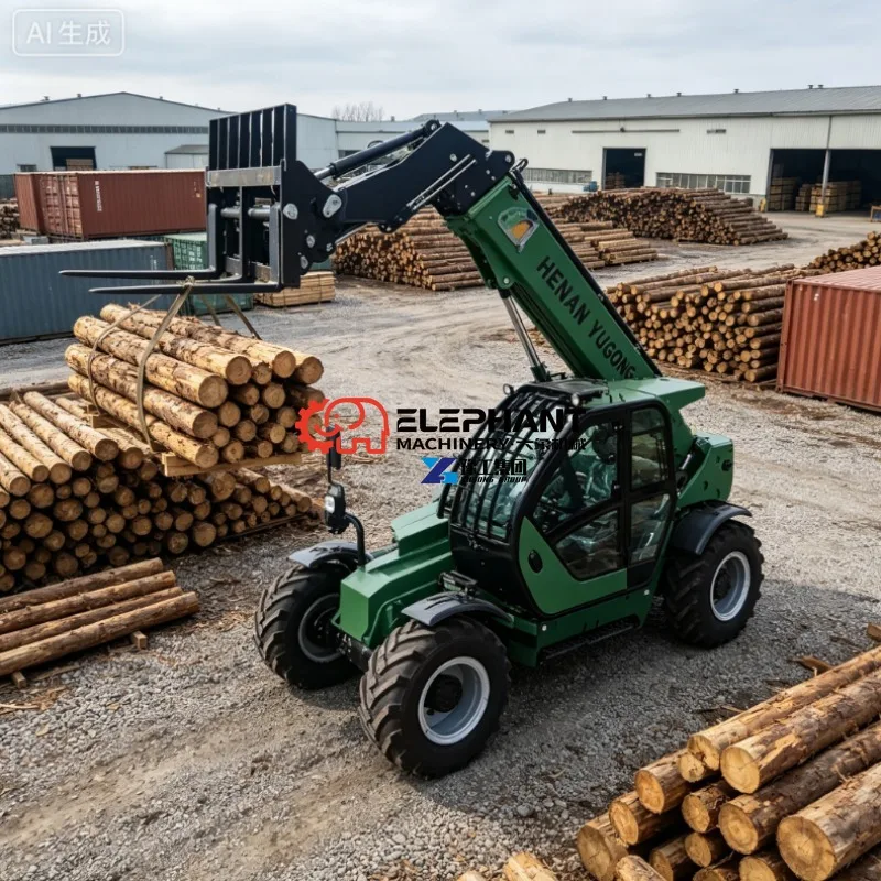 3-5 Ton Telescopic Handler Forklift with 7m Lift Height, Heavy Duty Machinery for Farm Construction Cargo Stacking