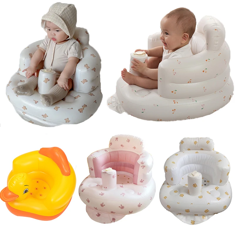 Baby Seat Multifunctional Inflatable Seat Bathroom Sofa Baby Eating Chair Feeding Bathing Stool Inflatable Armchair Baby Chair