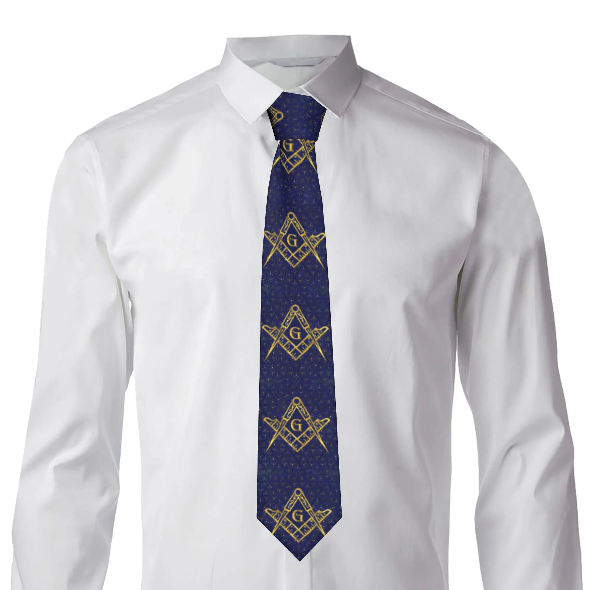 Fashion Freemasonry Symbol Necktie for Men Personalized Silk Masonic Mason Freemason Office Ties
