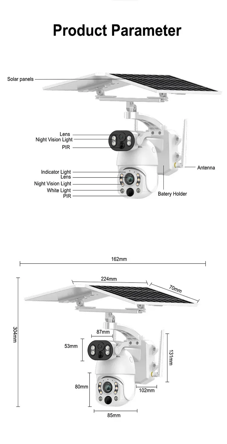 Fernglas-Zoom 99X drahtlose Solarkamera 4GSolarKamera Nachtsicht-High-Definition-Monitor