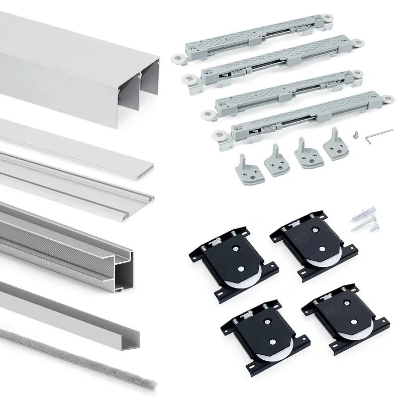 

Hardware Kit 2 Sliding Door Wardrobe 81 Deep Profile 18mm Thickness