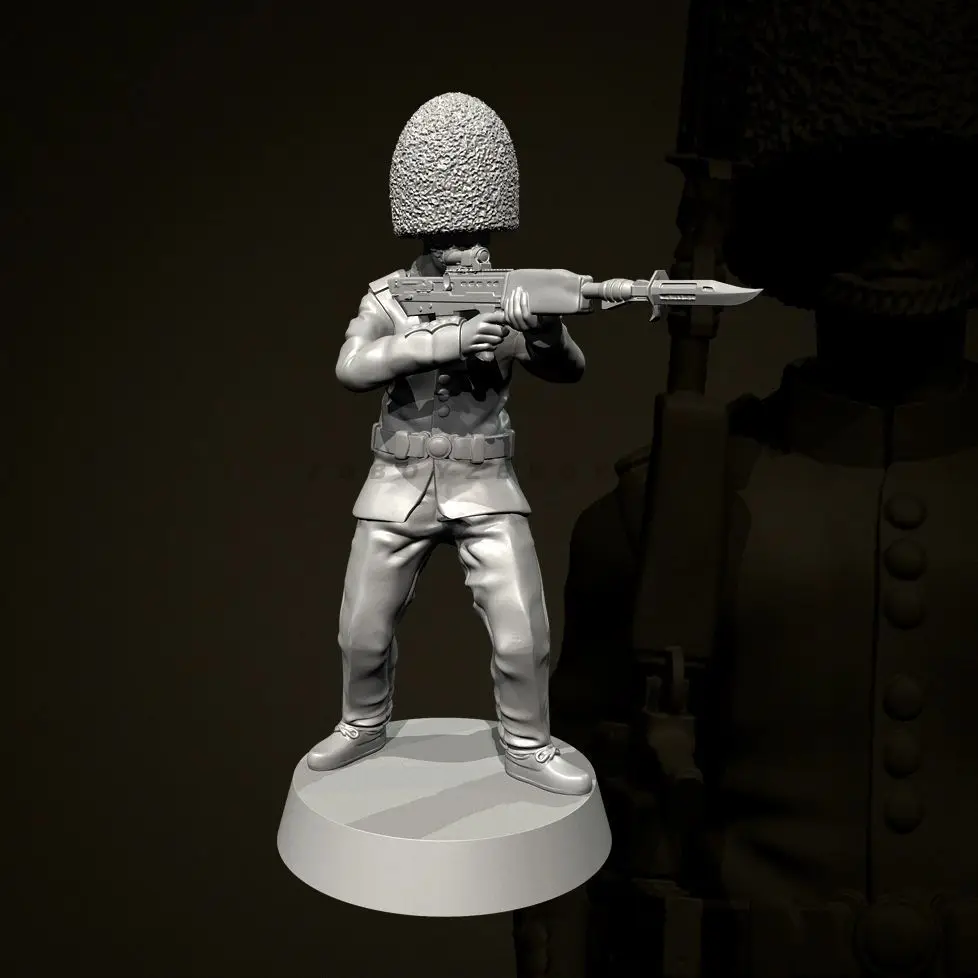 25mm 38mm 50mm Modern British Warrior Resin Soldier White Model 3D Printing Unassembled Unpainted Self-assembly Craft