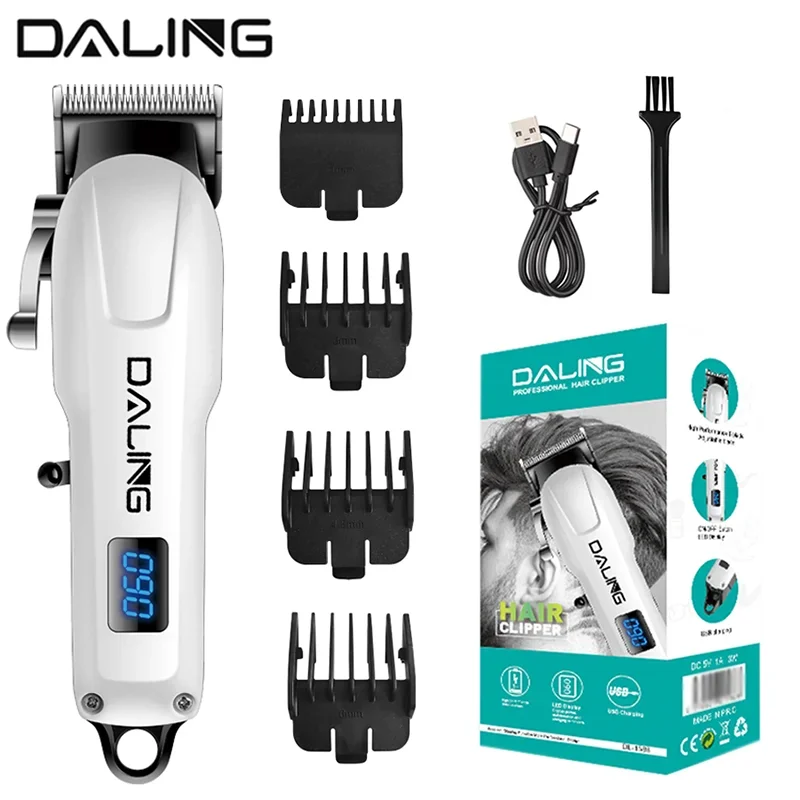 DALING DL-1586 LED digital home electric hair clipper, USB charging professional cordless electric hair clipper