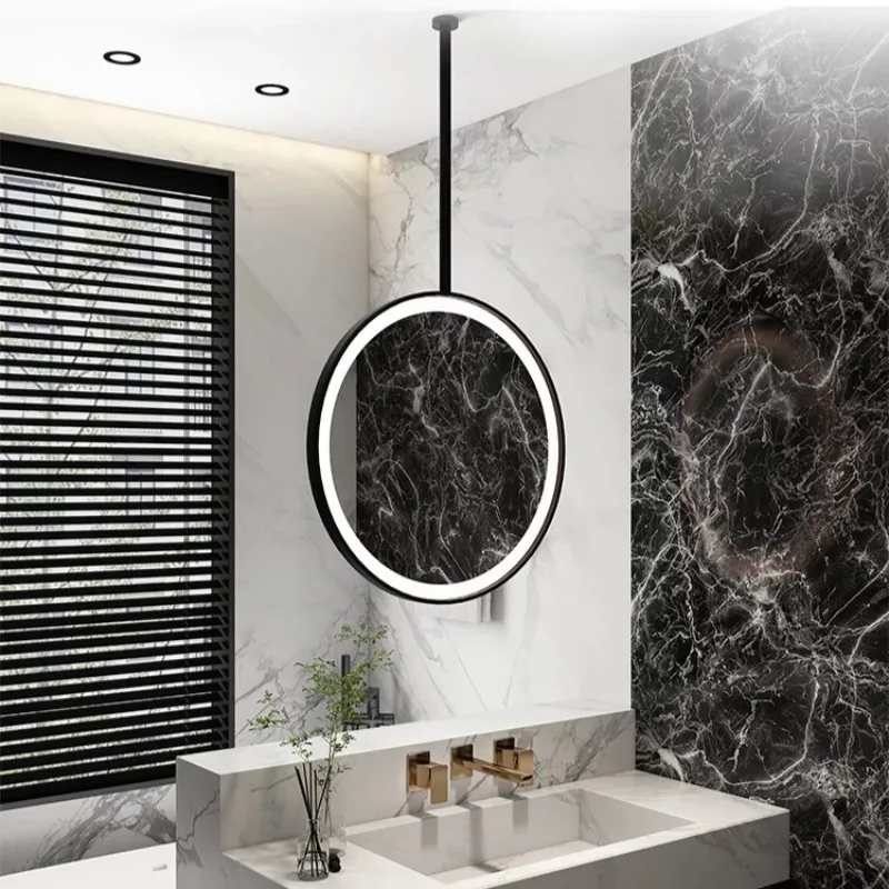Hanging Ceiling Circular Hanging Mirror Led Luminous Smart Mirror B & B Hotel Bathroom Hanging Mirrors Espelho Para Banheiro