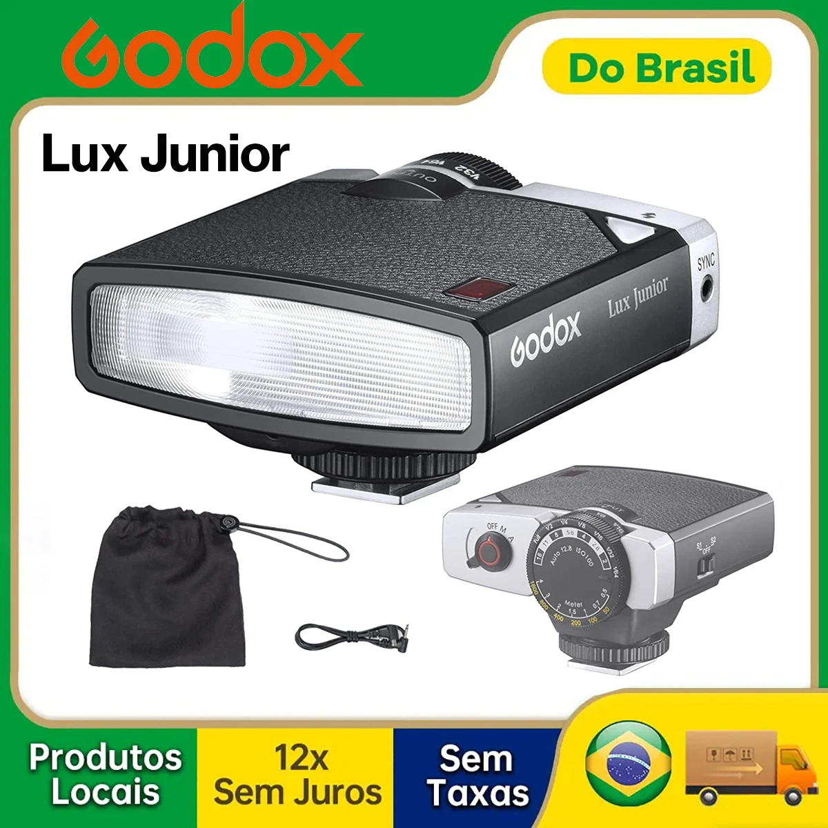 

【Do Brasil】Godox Lux Junior Camera Flash GN12 6000K±200K 7 Levels Flash Speedlite Trigger for Canon Nikon Fuji Olympus Sony Came