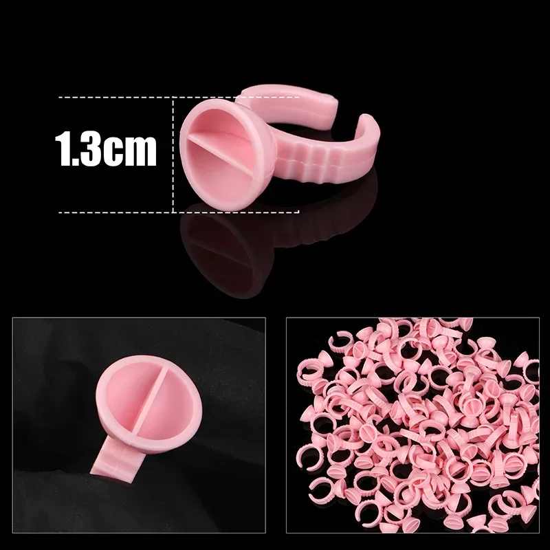 

100Pcs Disposable Permanent Makeup Silicone Glue Cups Soft Nail Art Tattoo Ink Rings Holder For Microblading Eyebrow Lip Pigment