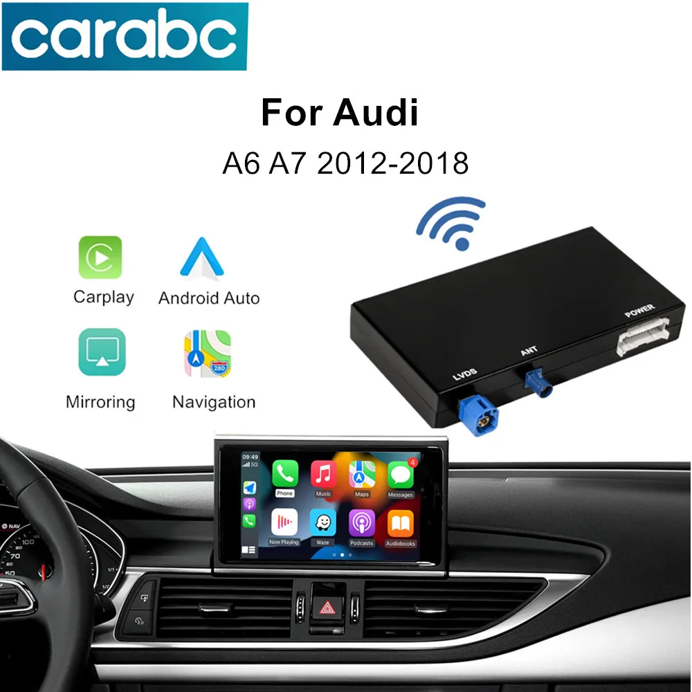 CARABC For Audi A6 A7 2012-2018 Wireless CarPlay Android Auto Interface Bluetooth Audio Rear Camera CarPlay
