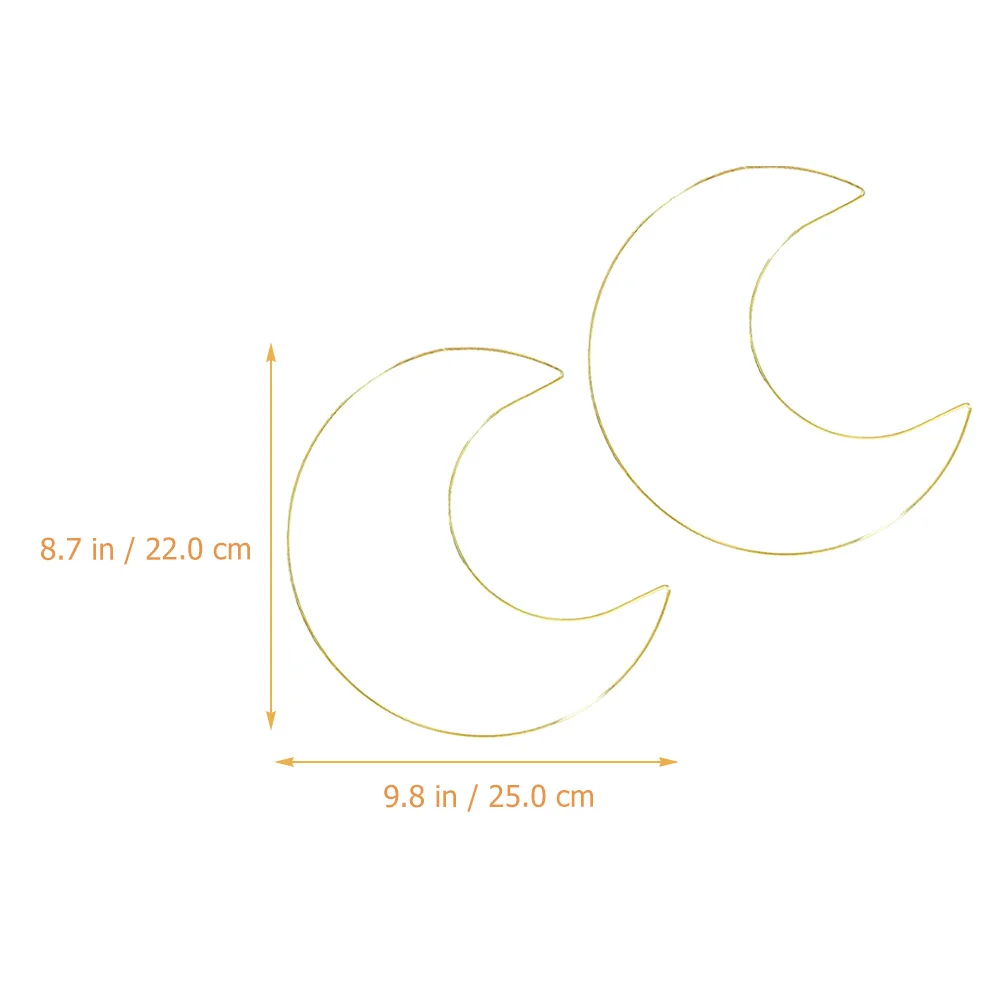 

2pcs Moon Dream Catcher Iron Ring Diy Craft Frame For Wall Hanging Decor, Floral Hoops Wreath Making Tool, Pendant Diy Supply