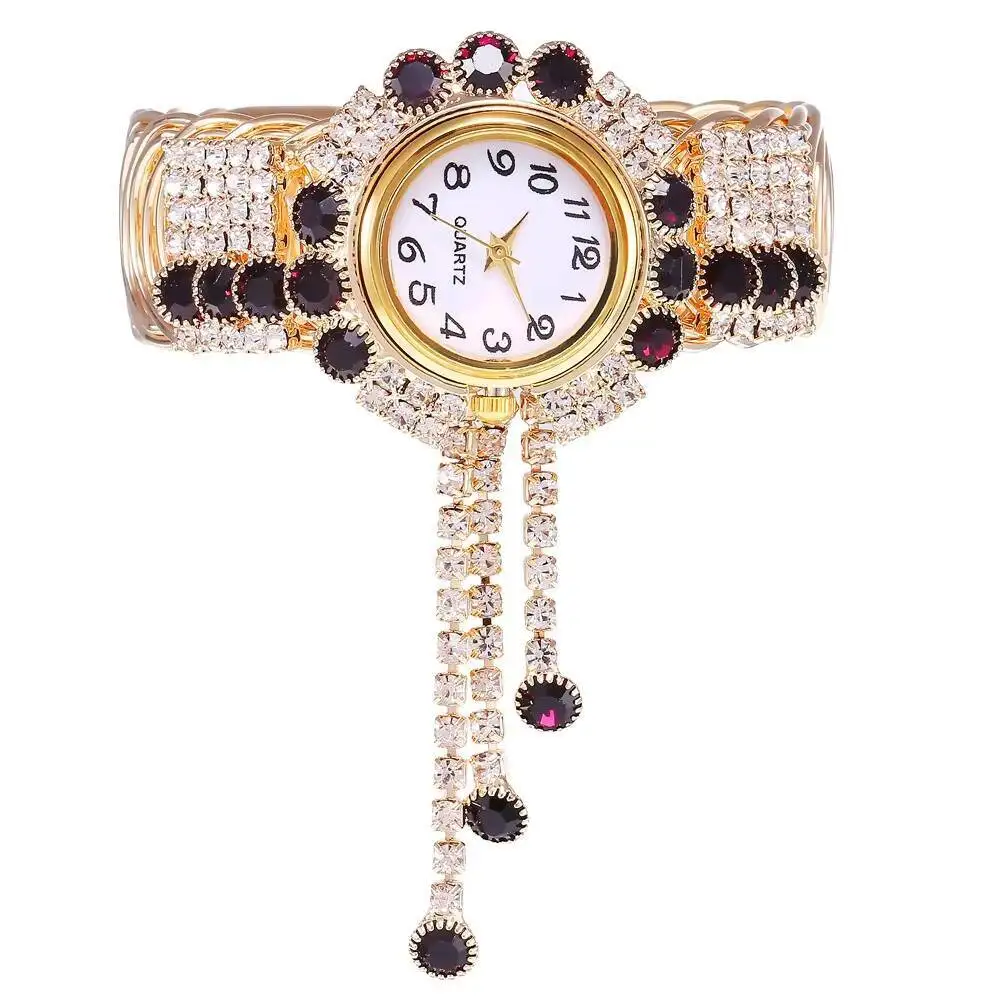 Women's Luxury Rhinestone Quartz Watch with Adjustable Bangle