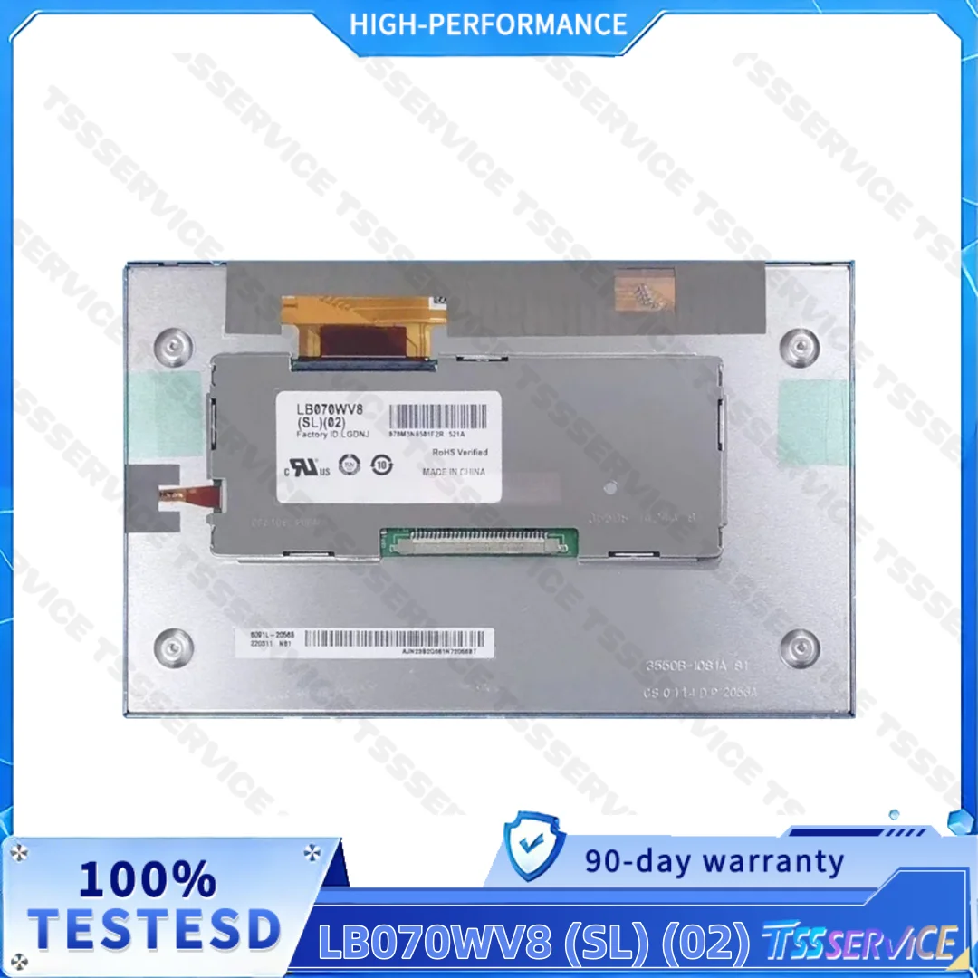 LB070WV8-SL02 7.0 inch TFT LCD with 800*480 Resolution for industrial display applications