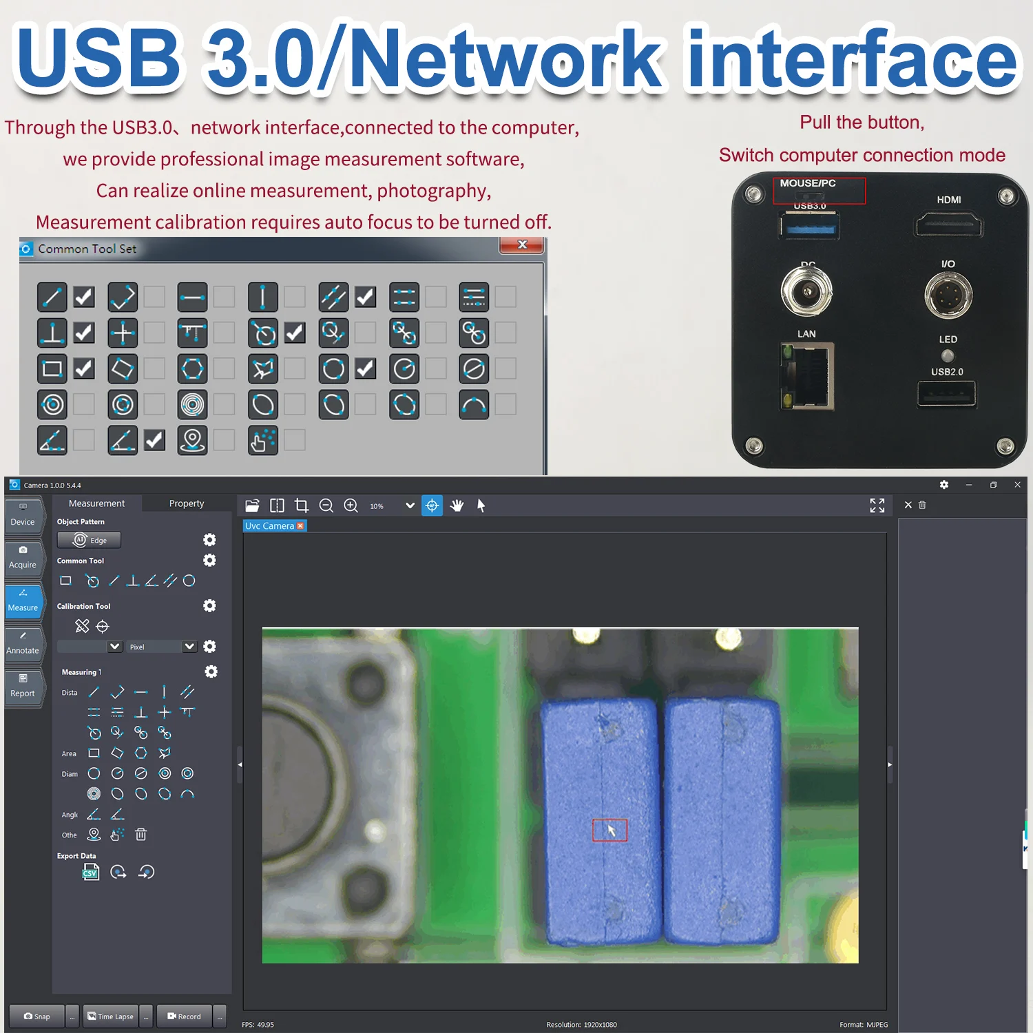 KOPPACE 25X-186X مجهر إلكتروني ثنائي الأبعاد/3D بتركيز تلقائي، كاميرا 2 ميجابكسل، صور ومقاطع فيديو يمكن التقاطها