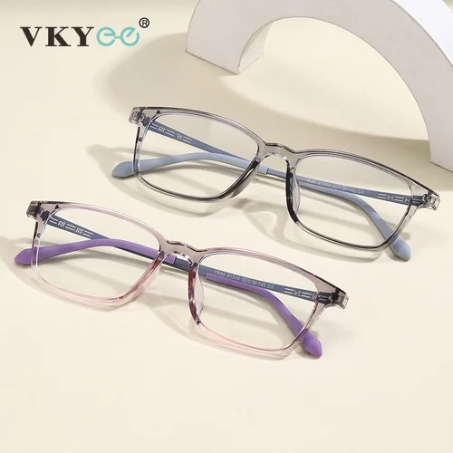 Imagen 2 del producto VKYEE, gafas graduadas fotocromáticas informales ultraligeras, lentes ópticos de luz azul neutra, gafas de lectura cuadradas para hombres
